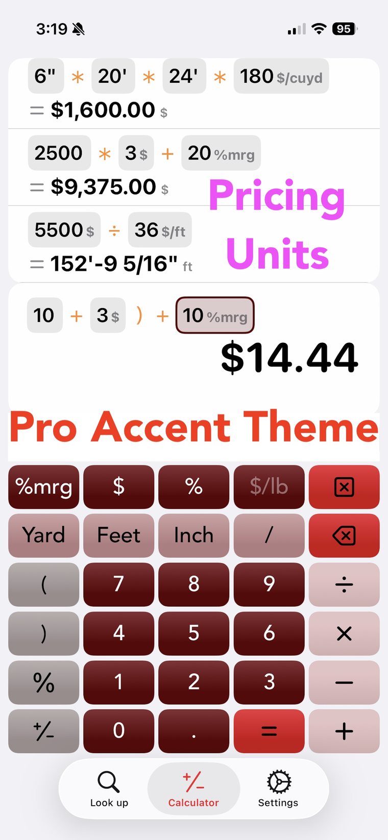 Quantities being turned into prices on the calculator keypad